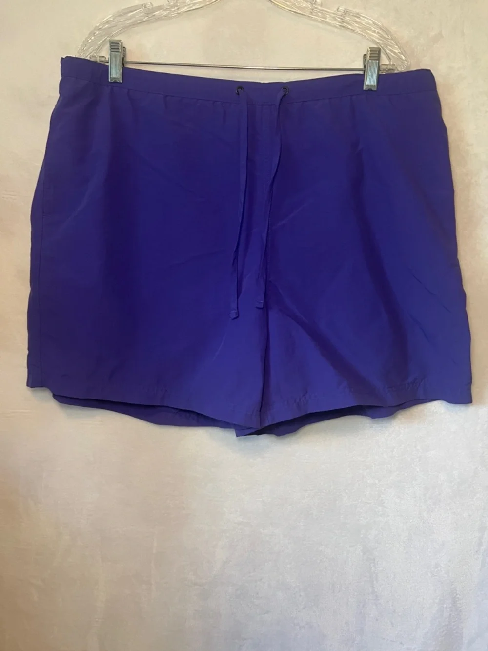 L.L. Bean BeanSport Shorts Purple 1X Mesh Lined Drawstring 268949 UPF 50 Workout